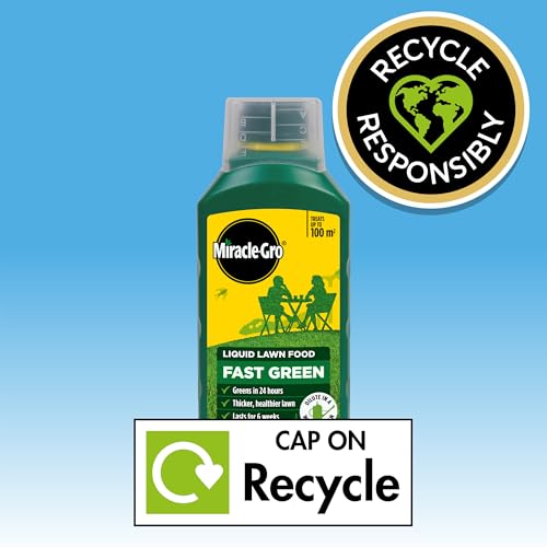 Miracle-Gro Fast Green Lawn Food Concentrated Liquid, 1 litre concentrate, 100 m² coverage