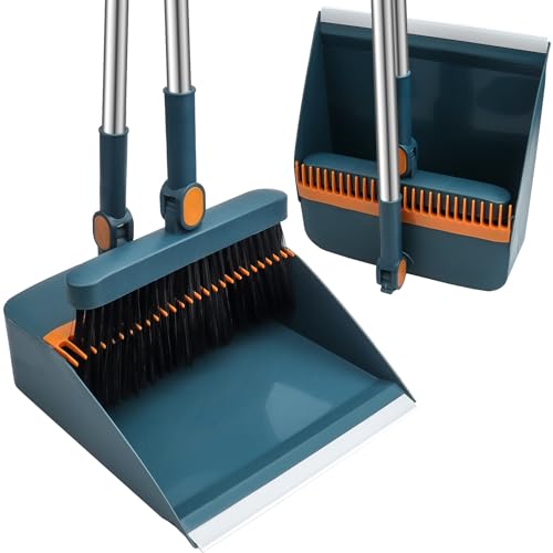 HPCORA Long Handled Dustpan and Brush Set – Blue