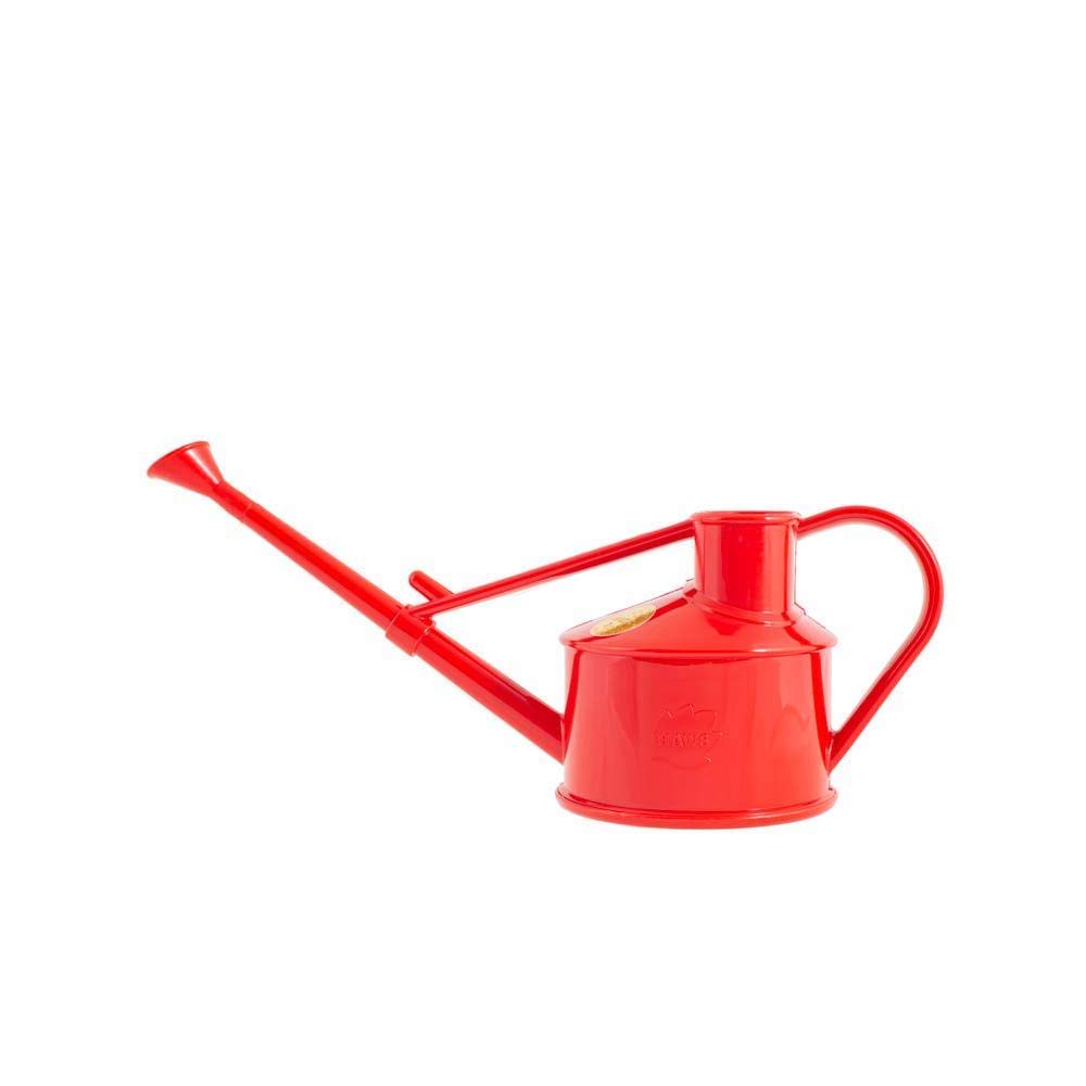 Indoor Plastic Watering Can | The HAWS Langley Sprinkler - One Pint | Pot Waterer | Fine Spray Rose | Red