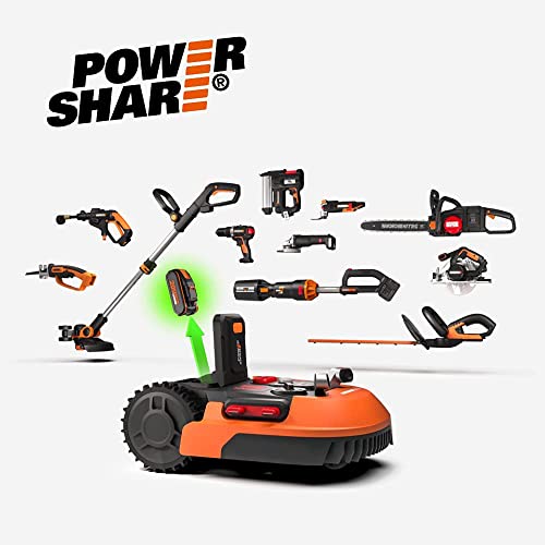 WORX - LANDROID - 1500 m² - Connected Robot Lawn Mower - WR153E (Easy Installation, Configurable, Autonomous, Remote Control via APP, Smart Mowing, Mowing in the Rain)