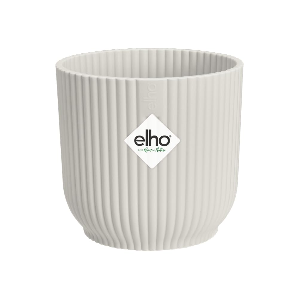 elho Vibes Fold Round Mini 11-100% recyclable Flower Pot - Indoor plant pot - Ø 11.1 x H 10.5 cm - White/Silky White