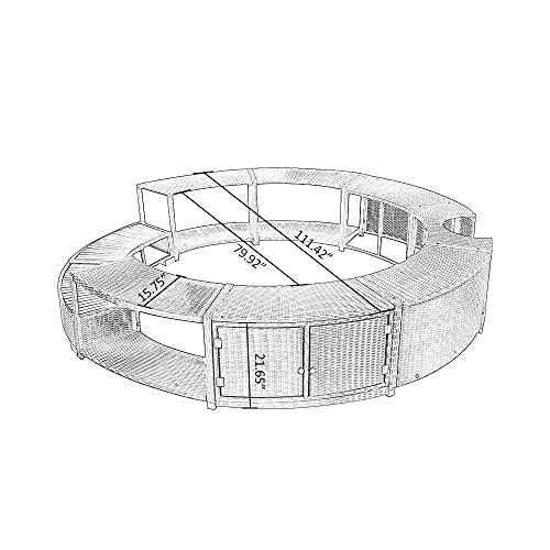 Panana Garden Hot Tub Poly Rattan Spa Surround Wicker Furniture Outdoor Conservatory Patio Mixed Grey