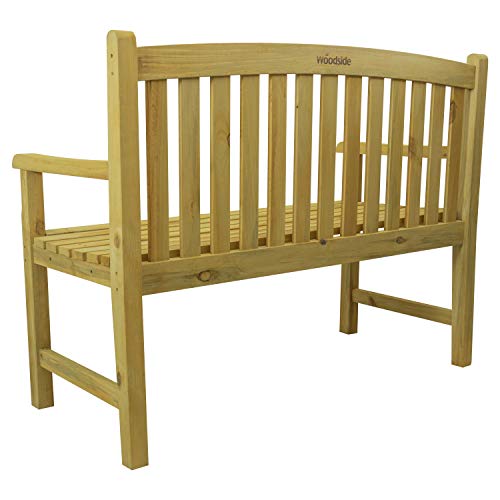 Woodside Outdoor Wooden 2 Seater Bench Garden Patio Furniture