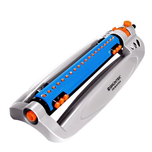 GRÜNTEK Oscillating Sprinkler up to 462 m2 with TURBO Motor. Rectangular lawn bar sprinkler for larges surfaces.