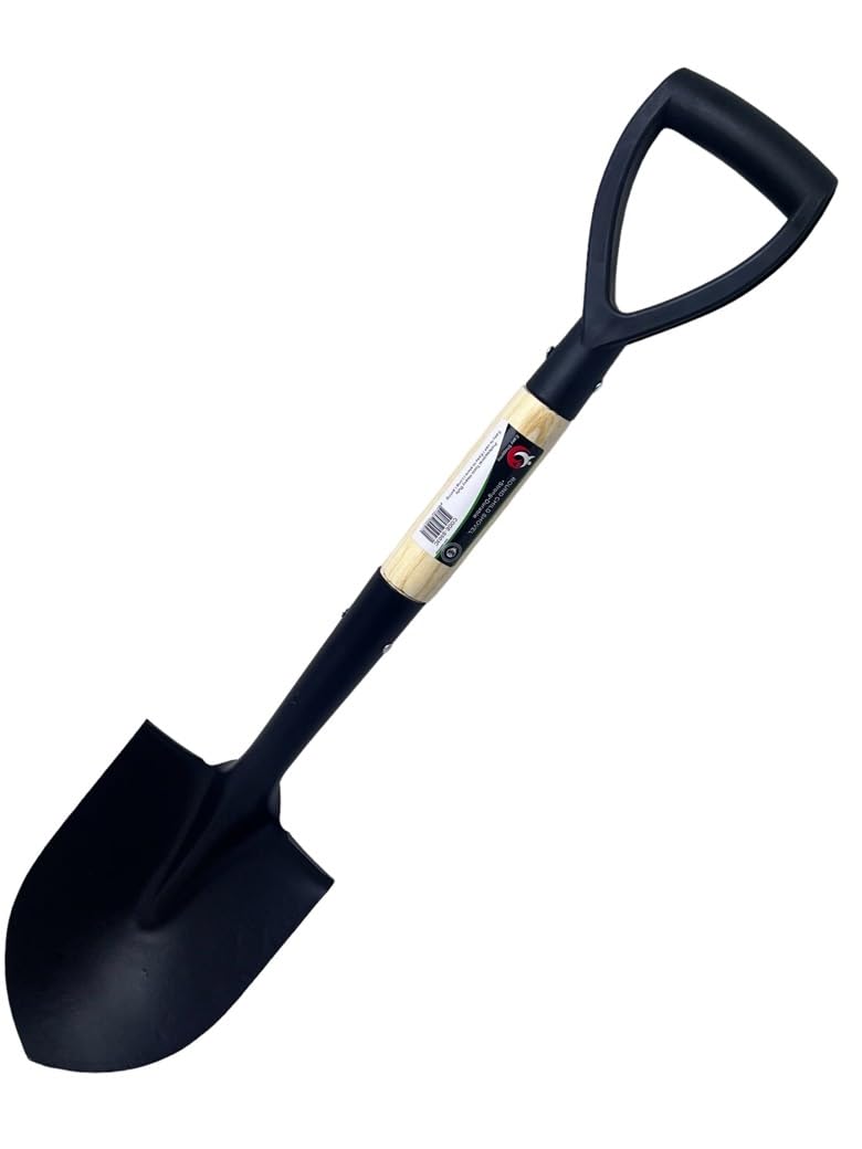 Easy shopping® SQUARE & ROUND MINI SHOVEL SET Round and Square Head Micro Shovel Set With Wooden Handle Strong Durable Garden Gardening Tools Hand Tool Digging Spade Planting Lightweight Compact Weath