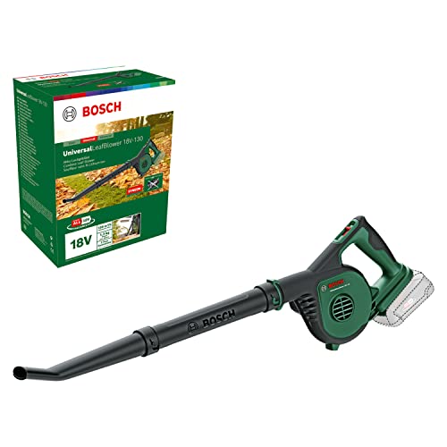 Bosch Cordless Leaf Blower UniversalLeafBlower 18V-130 (For Fast and Easy Outdoor Clearing; 18 Volt System; Without Battery)
