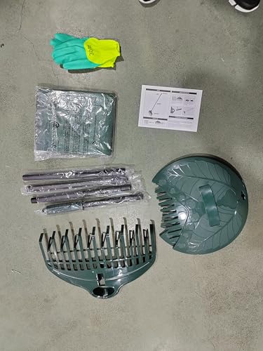 ORIENTOOLS Garden Rake Set, with Lightweight Dual-Tine Rake 160 cm, Leaf Scoop, Gloves, and Garden Bag, for Lawn Care and Leaf Cleanup