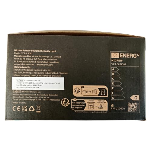 NICREW Battery Powered Outdoor LED Security Light 2-Pack, PIR Motion Sensor Spotlight, Weatherproof Outdoor Wall Light for Gardon Walkways