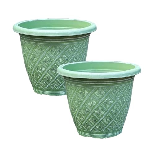 Fyne-Finds 33cm Woven Round Plant Pots – Set of 2