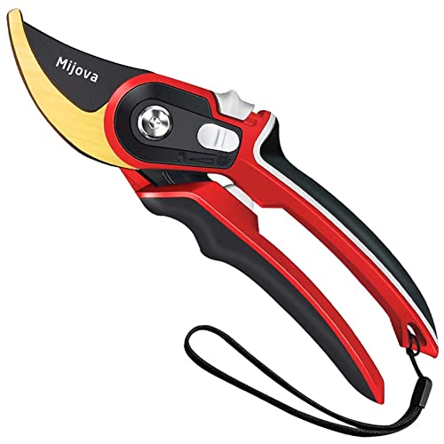 Garden Shears, Secateurs for Gardening Heavy Duty with High Carbon Steel Blades, Best Garden Pruner Scissors, Professional Gardening Hand Tools, Pruning Shears for Plants, Hedges and Flowers