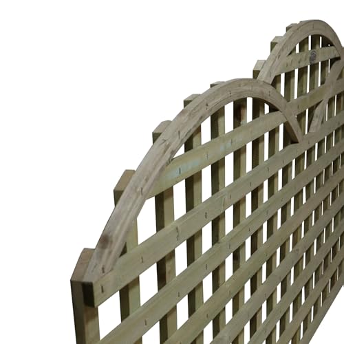 Premier Triple Dome Art Deco Cloud Top PRIVACY Trellis Panel Traditional Fence Topper Wall Plant Climbing Width.6ft (183cm) x Shoulder Height.2ft (60cm) & 85cm Top of Domes 70x70mm Square Holes