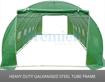 POLYTUNNEL 6M X 3M 6 SECTION GREENHOUSE FULLY GALVANISED STEEL FRAME POLY TUNNEL