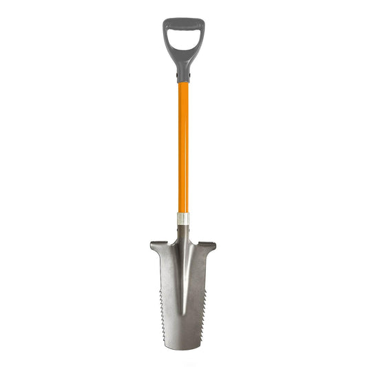 Coopers of Stortford - Root Shovel - Heavy Duty Carbon Steel Digging Spade - Serrated Edge Garden Tool - Cuts Through Roots - Comfort Grip Handle