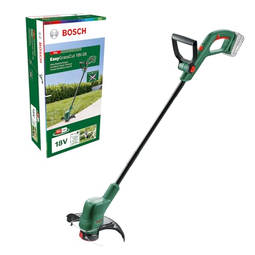 Bosch Cordless Grass Trimmer EasyGrassCut 18V-26 (Without Battery, 18 Volt System, Cutting Diameter: 26 cm, in Carton Packaging)