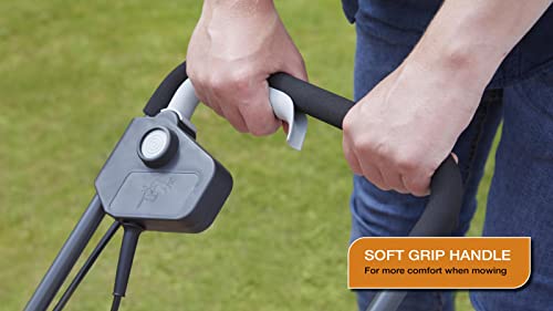 Flymo SimpliMow 320V Wheeled Electric Lawnmower - 1300 W Motor, 32 cm Cutting Width, 30 Litre Grass Box, Soft Grip Handles, Orange and Grey