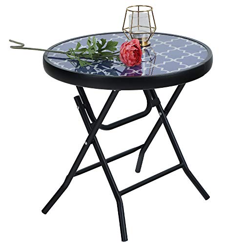 PHI VILLA Folding Round Side Table – Blue