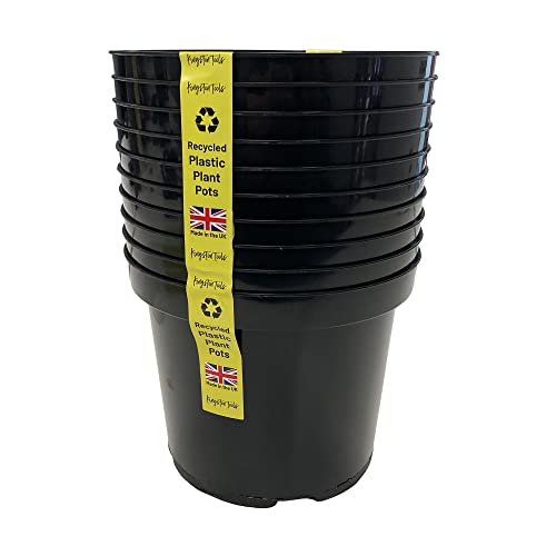 Kingston Tools Recycled Plastic Plant Pots – 4L Black (Pack of 10)