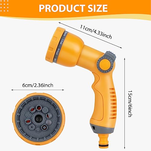 Garden Hose Spray Gun, Hose Pipe Spray Gun with 10 Adjustable Patterns, Hose Spray Gun with Thumb Control, Anti-Slip Water Gun for Gardening, Pets Bathing & Cleaning
