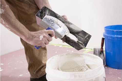 MARSHALLTOWN Bucket Scoop, Drywall and Plaster Tool, Stainless Steel Blade, Lightweight Plastic Handle, Aluminum Backing Plate, 4502SD