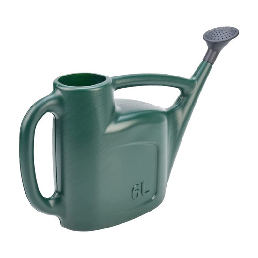 ANGIX 6L Garden Watering Can | Lightweight Can With Double Side Handles And Detachable Plastic Water Sprinkler Rose Head For Indoor and Outdoor Use (Green)
