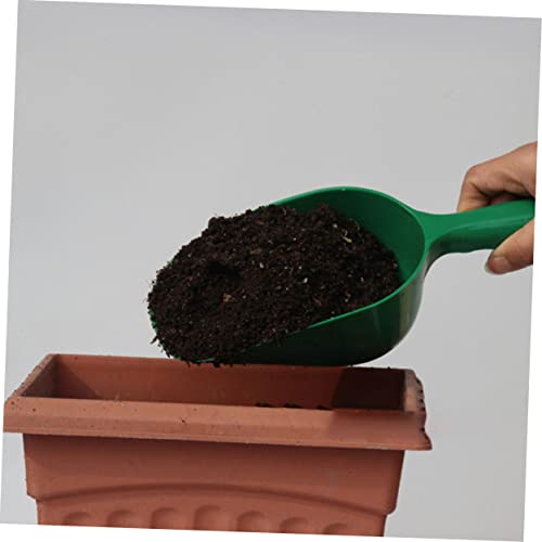 CAXUSD Dirt Spoon Plant Clips Garden Scoop Trowel Mulch Soil Scoop Brush Gardening Handle Garden Puller Tool Shovels Succulent Soil Indoor Planting Dirt Scoop Green Plastic