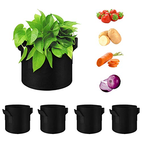 WHATWEARS 5 Gallon Fabric Grow Bags – Pack of 5