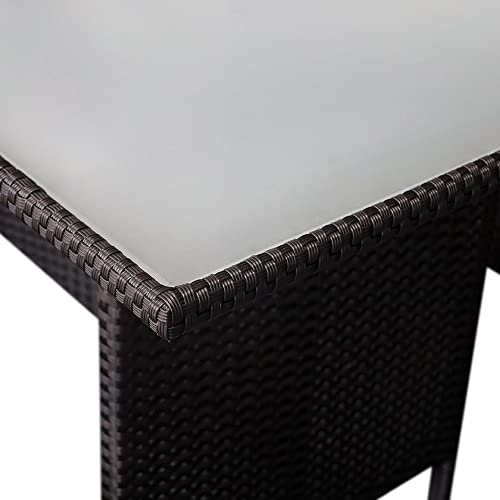 Panana 8-Seater Rattan Corner Sofa Set with Table & Stool, Outdoor Wicker Patio Lounge Furniture Set for Garden, Patio, Balcony, and Conservatory (Mixed Grey Wicker with Grey Cushions)