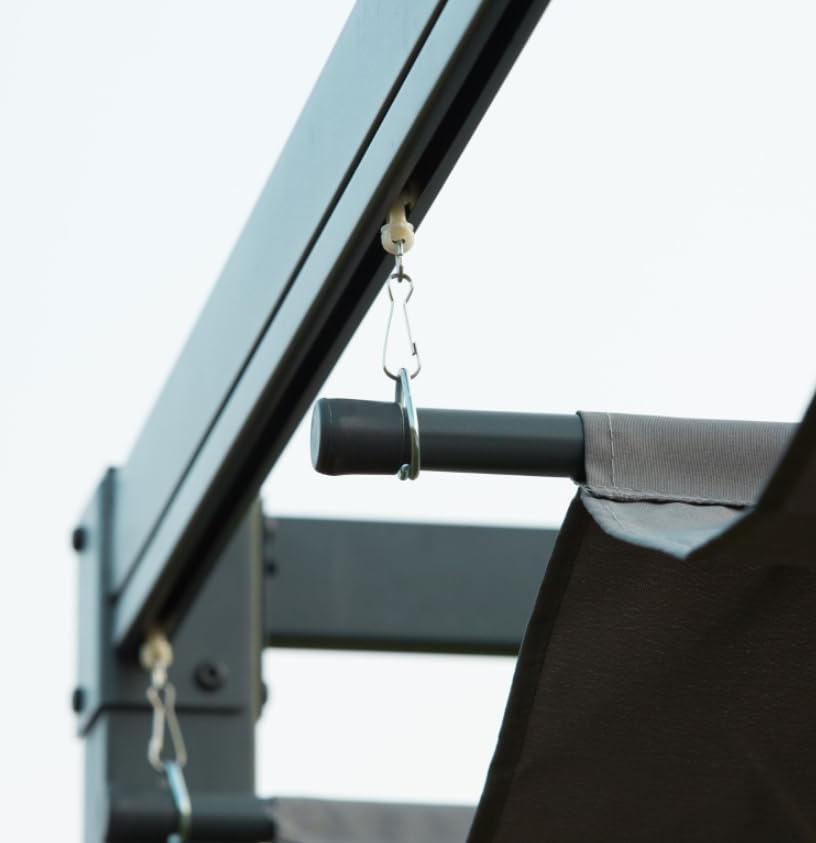 Outdoor Pergola Canopy Large 3x2 Metal Retractable Sun Shade Tent Garden Hot Tub Gazebo Patio Lawn Structure Conservatory Shelter UV-resistant Pavilon (Grey)