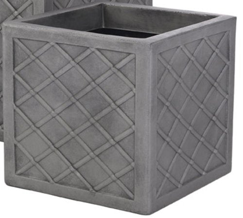 Sankey Lazio 32cm Square Plastic Planter – Slate Grey