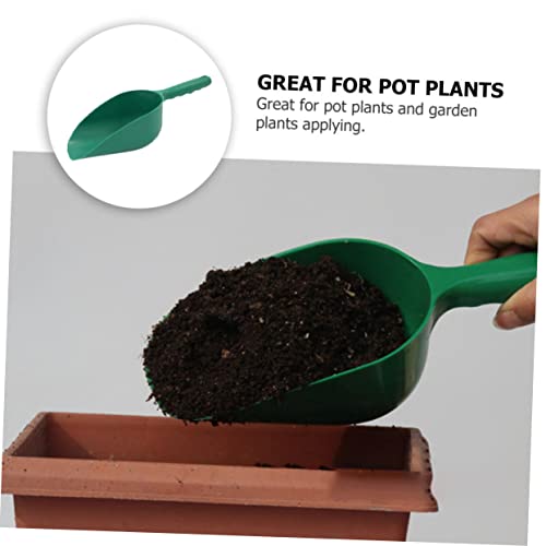 Yardwe 2pcs Dirt Spoon Garden Indoor Planting Dirt Scoop Edging Mulch Planting Soil Scoop Succulent Planters Pruning Shears Succulent Soil Scoop Sieve Stand up Puller Tool Green Plastic