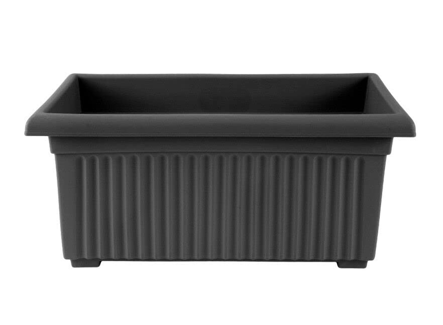 Muddy Hands Pack of 2-53cm Black Long Trough Plant Pots Large Plastic Planters Indoor Home Outdoor Garden Fruit Salad Vegetable Herb Flower Box