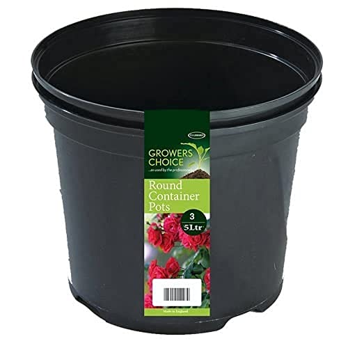 Tildenet 5L Round Container Pots Black – Pack of 3
