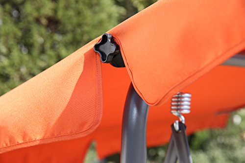 Angel Living Swing Chairs,3 Seated Canopy Swing, Metal Hammock Swinging for Outdoor Garden Patio 169x110x152cm (Terracotta)