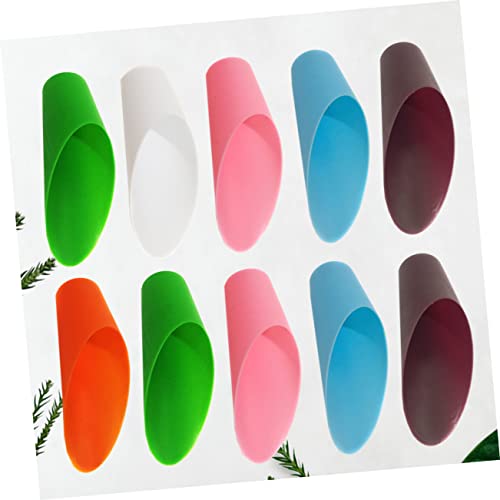 YARNOW 10pcs Miniature Plastic Garden Soil Scoop Trowel Small Garden Tools for Mulch Potting Seedling Transplanting Random Color