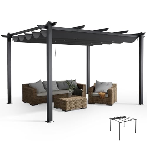 Fellie 3x4M Aluminium Pergola with Retractable Roof