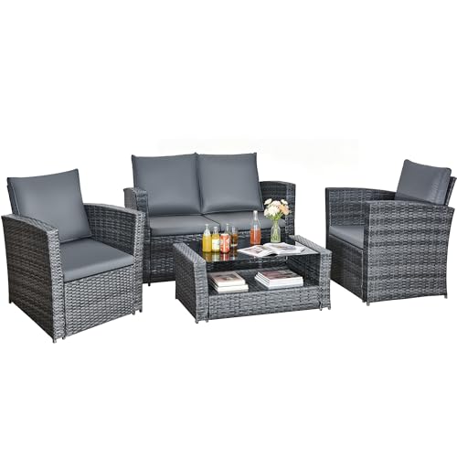 Rattanstar 4-Piece Rattan Garden Furniture Set