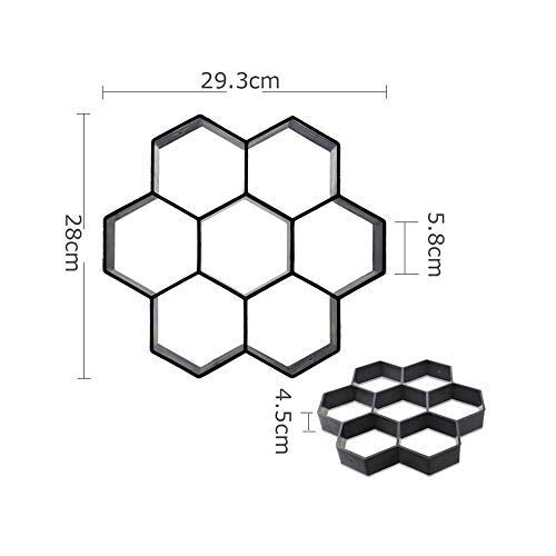 Viitech Paving Mould for Garden, Plastic Hexagon DIY Paving Concrete Stepping Stone Molds, Walk Path Way Maker Mould Reusable for Walkway Garden Yard Patio Swimming Pool Decor