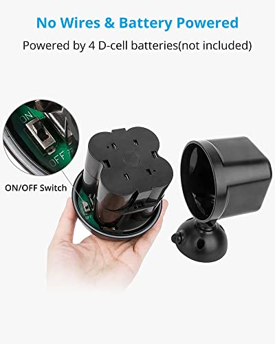 NICREW Battery Powered Outdoor LED Security Light 1 Pack, PIR Motion Sensor Spotlight, Weatherproof Outdoor Wall Light for Gardon Walkways, 600 Lumen