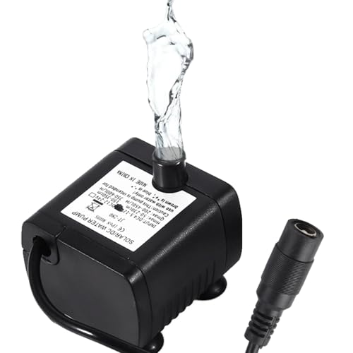 DC 12V Solar Water Pump Small - JT-280 500L/H Aquariums Pumps for Water Feature - Waterproof Amphibious Mini Solar Powered Fountain Pump for Garden Pond Fish Tank Pet Feeder Low Noise