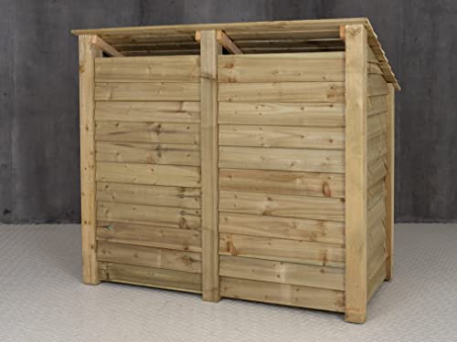 Wooden log store 4ft (W-146cm, H-126cm, D-88cm), natural finish (Without kindling shelf)