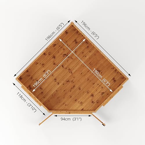 WALTONS | Wooden Corner Summerhouse | Shiplap Tongue & Groove | Garden Room | Flat Roof | Double Door | Outdoor Sun Room | 7ft 8ft 9ft | 10 Year Anti Rot Guarantee | (7ft x 7ft)