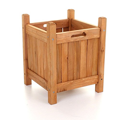 MYGARDEN Square Wooden Garden Planter Outdoor Yard Decking Display Plants Flowers Pot