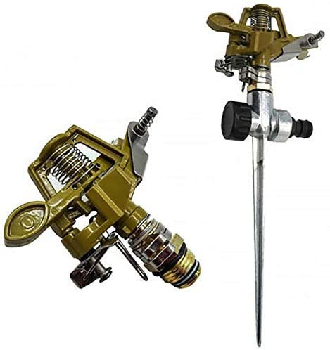 LATERN Impulse Garden Sprinkler, 360 Degree Heavy Duty Impact Lawn Sprinkler Irrigation Sprayer with Metal Spike for Watering Plants Flowers Veggies