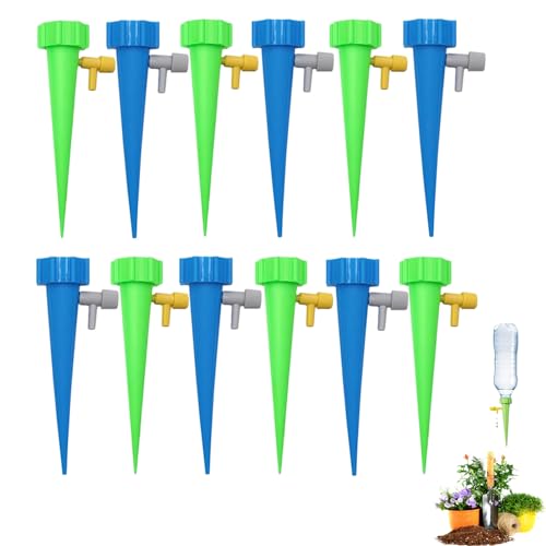 12-Piece Plant Drip Feeders – Green & Blue