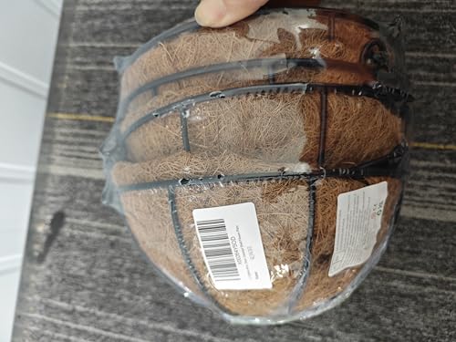 LATERN 4Pcs Metal Hanging Basket with Coco Liner, 20CM Round Metal Hanging Flower Pots Coconut Coir Liner Planter with 40cm Black Chain for Garden Porch Balcony Patio Plant Flower Decoration