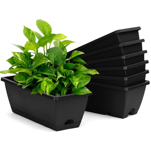 Bamworld 7-Piece Window Box Planters 43cm Black