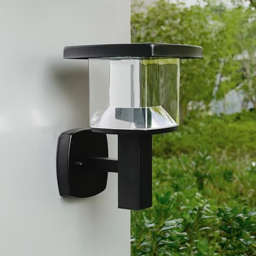 NBHANYUAN Lighting Outside Wall Light,SUS304 Stainless Steel Outdoor Light Garden Light Waterproof Outdoor Wall Lamp,3000K Warm White for Yard,Porch,Black,IP44 1000LM