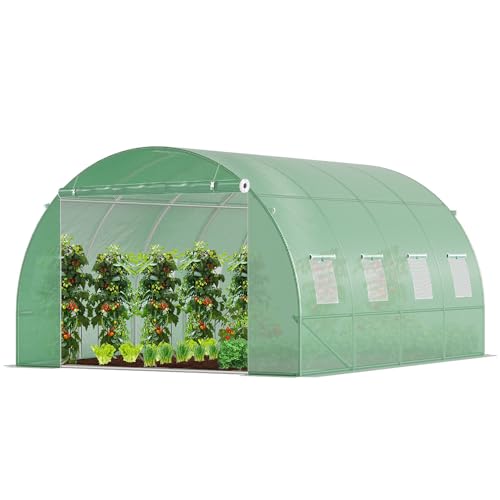 VOUNOT Polytunnel Greenhouse 4x3x2m Walk-In Steel Frame