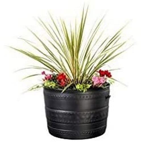 Stewart Patio Tub Planter, 50 Centimeter Diameter, 39 Centimeter Height - Gun Metal Black