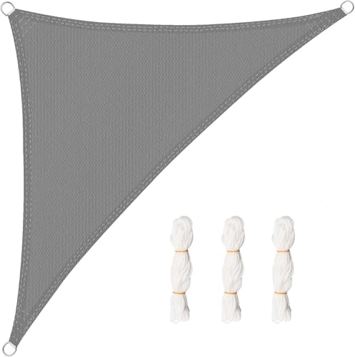 WOLTU Sun Shade Sail 2.5x2.5x3.5 m Right Angle Breathable HDPE Sail Shade UV Block with Free Rope Sunscreen Awning Canopy for Outdoor Garden Patio Yard Party,Grey